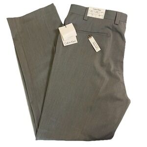 Calvin Klein Suit Pants Light Gray Flat Front 38‎ x 32 NWT